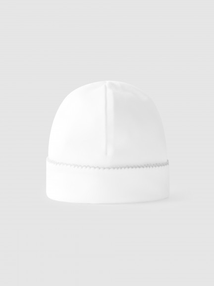 Gorro de algodo com detalhe de cor