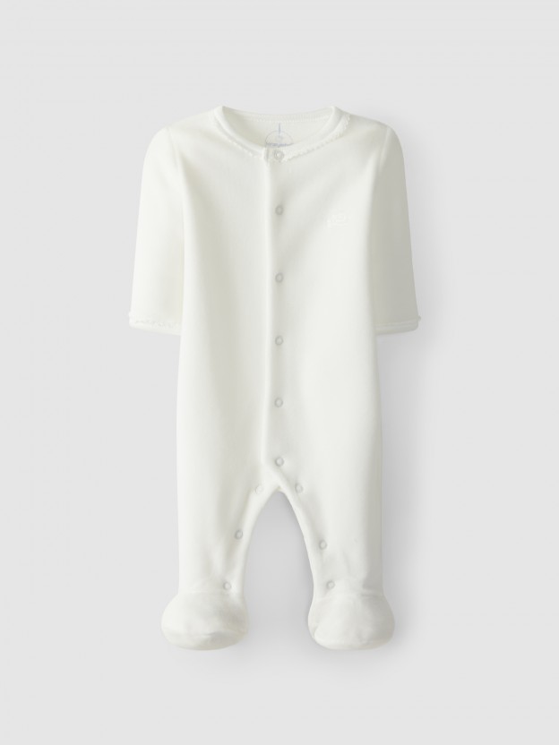 Babygrow velours ouverture frontale