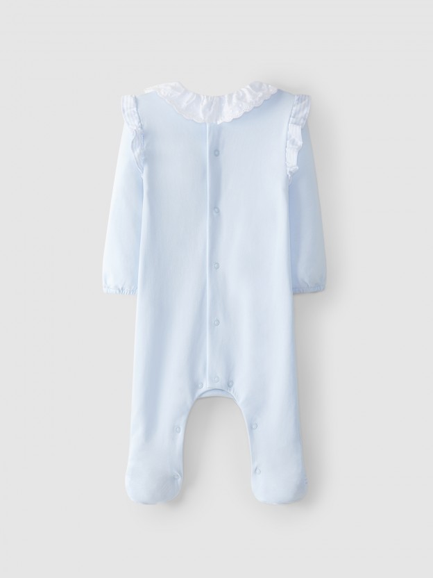 Pijama con cuello de volantes Pijama con cuello de volantes