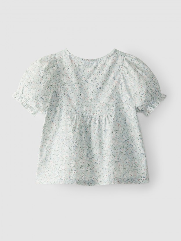 Blusa floral de algodón