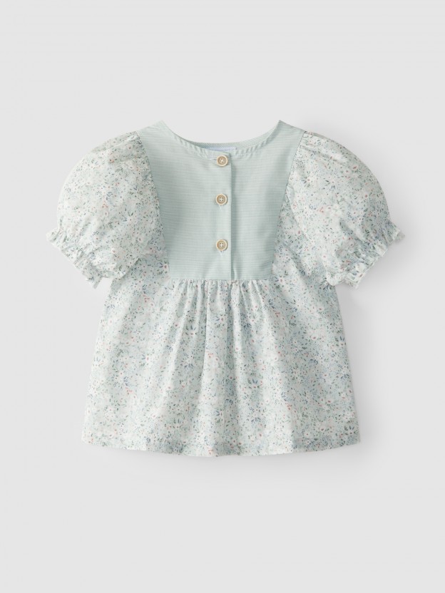 Blusa floral de algodón