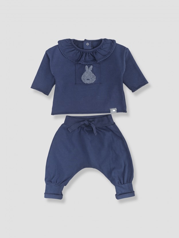 Kit pantalon + pull col Little Bunny