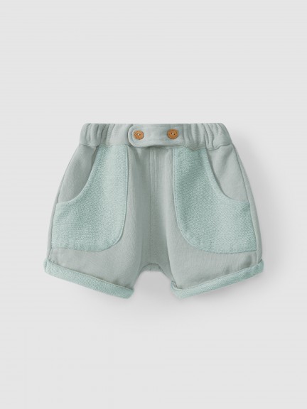 Pull-up cotton jersey shorts