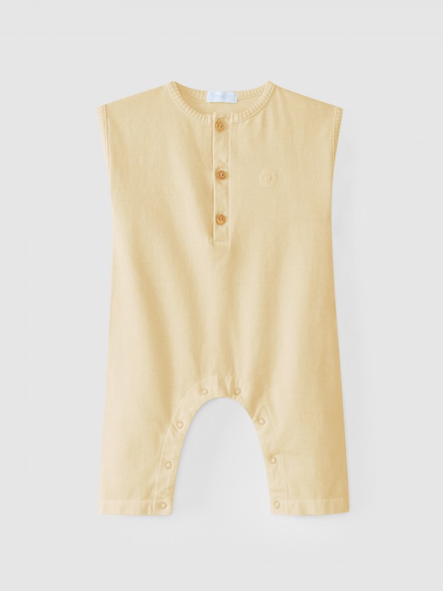 Organic cotton long leg romper Organic cotton long leg romper