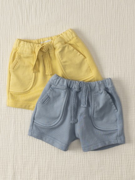 Cotton jersey pull-up shorts
