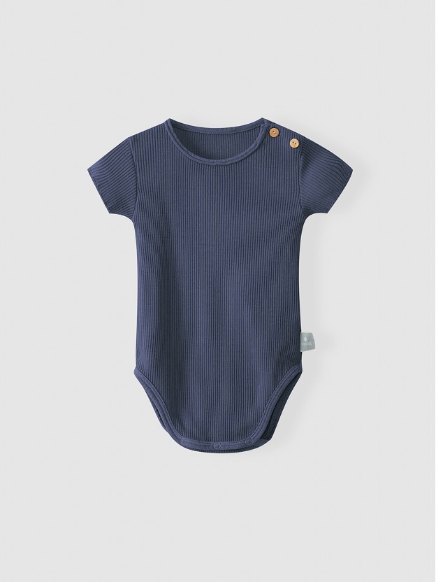 Set of two ribbed cotton bodysuits