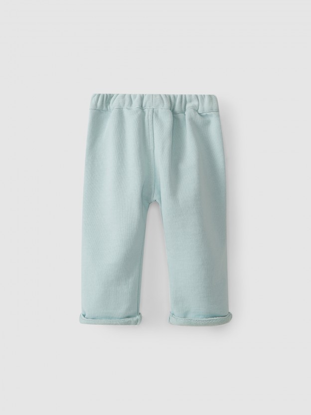 Cotton jersey pull-up pants