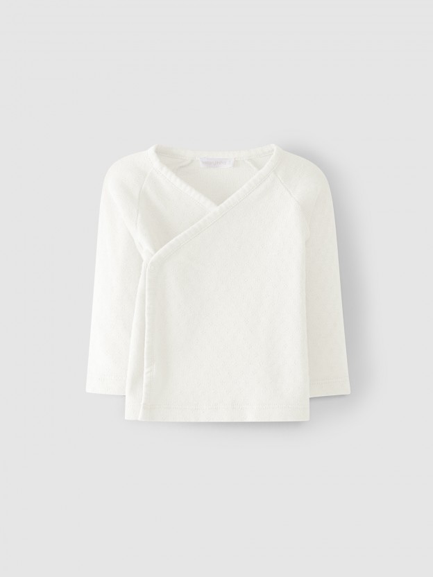 Organic cotton crossed undershirt