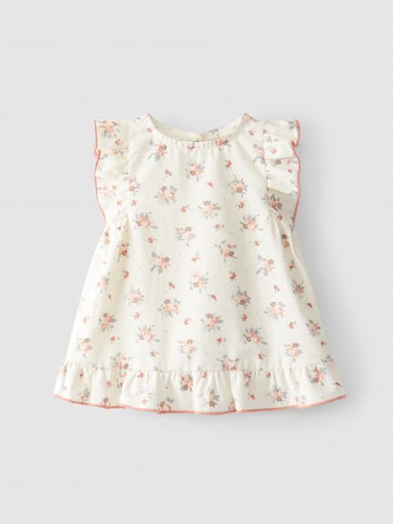 Vestido algodo orgnico flores