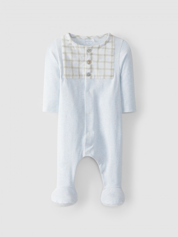 Babygrow col rond carreaux