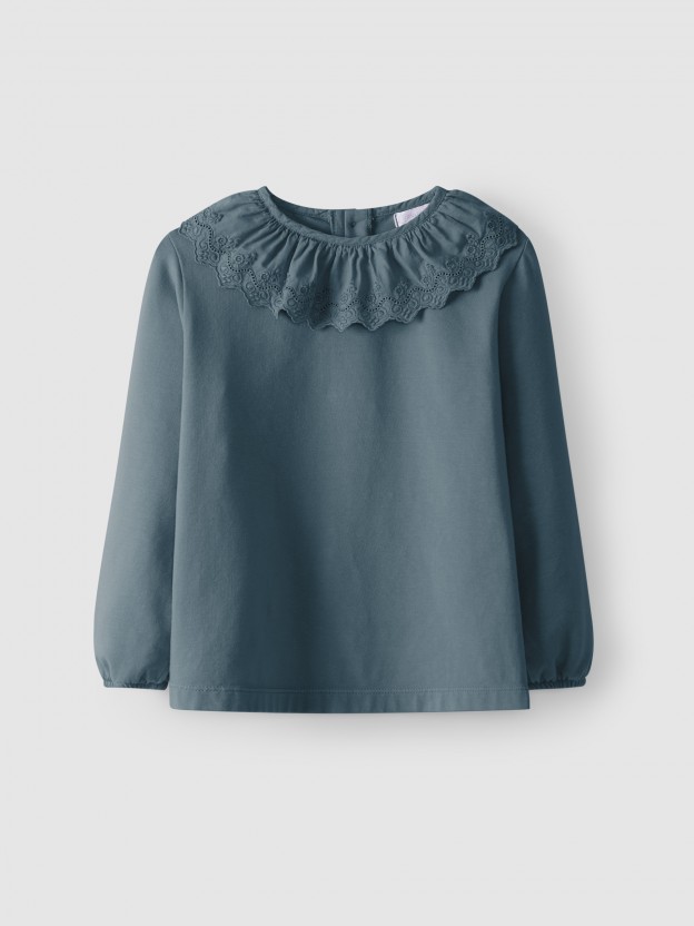 Longsleeve à col brodé Longsleeve à col brodé