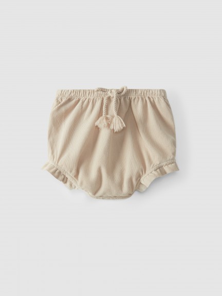 Micro-corduroy shorts with drawstring