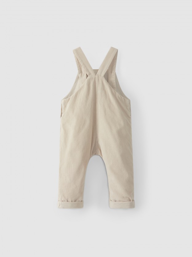 Micro-corduroy dungarees with pocket