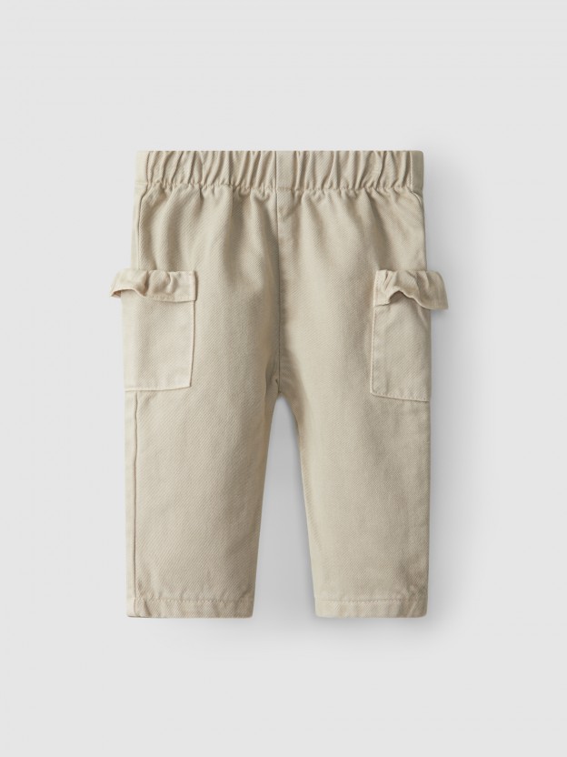 Pull-up pants with side pockets