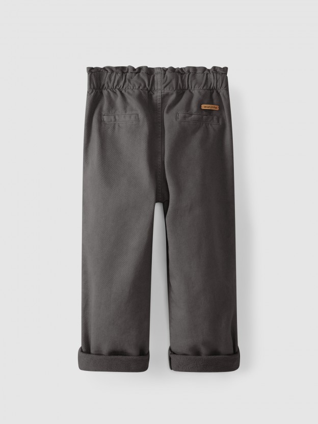 Twill pull-up pants