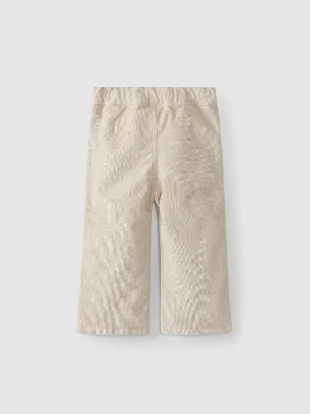 Wide-leg corduroy pants