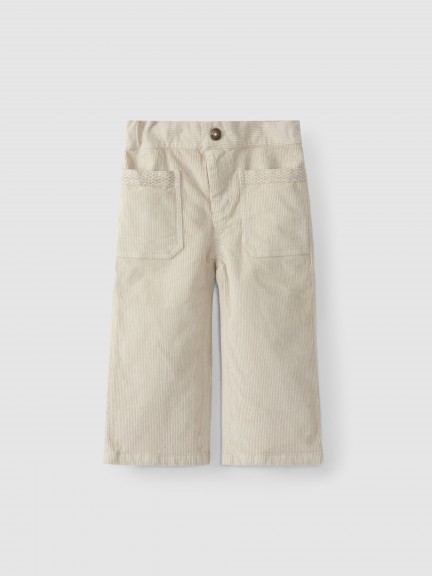 Pantalon large en velours côtelé