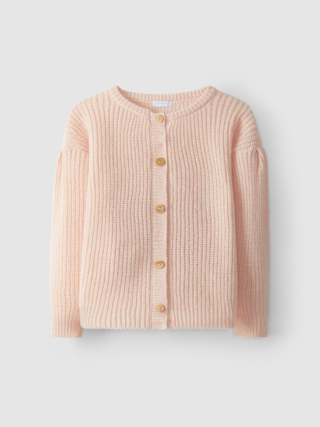 Knitted cardigan round neckline Knitted cardigan round neckline