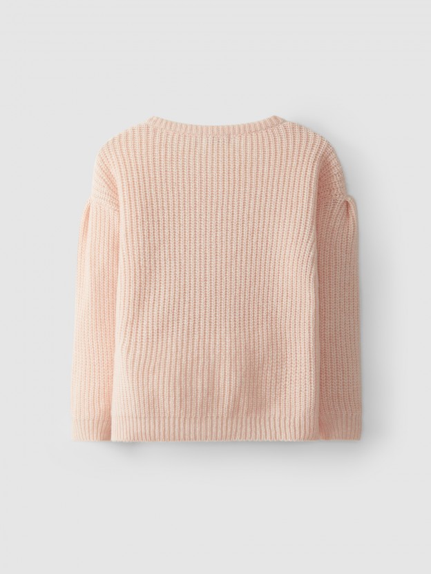 Knitted cardigan round neckline Knitted cardigan round neckline