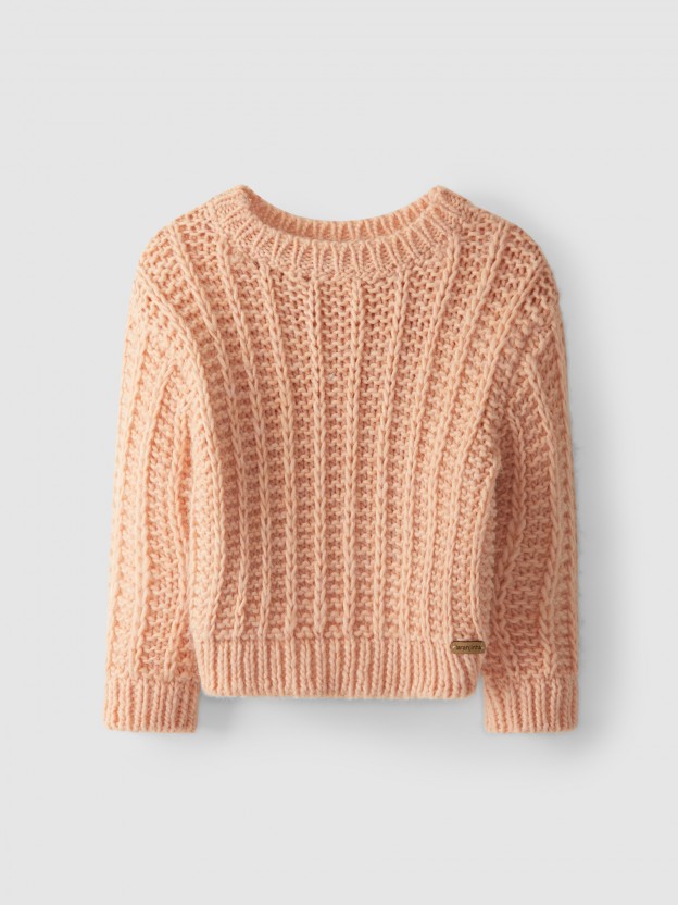 Long stitch knitted jumper