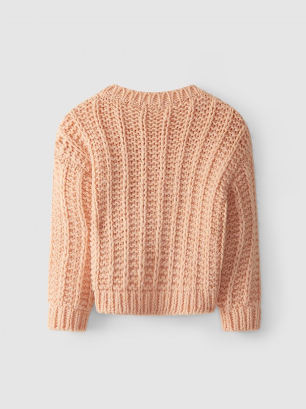 Long stitch knitted jumper