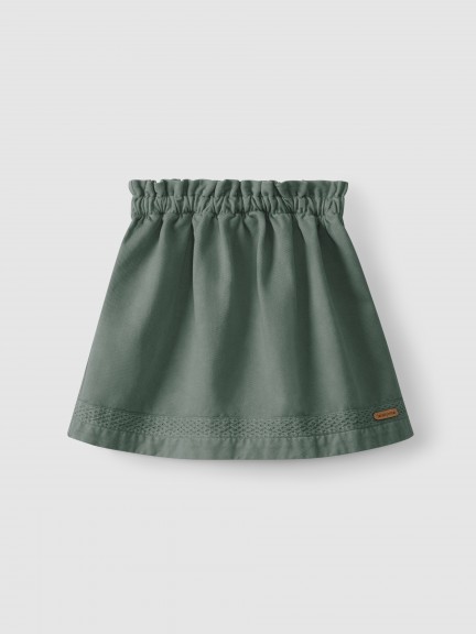 Pull-up skirt with decorative ribbon
