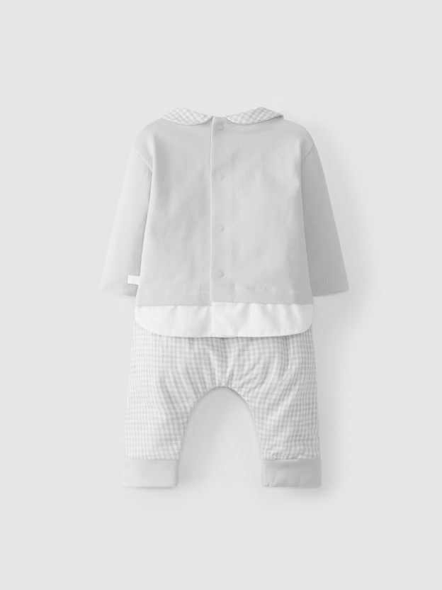 Vichy sweater and pants set