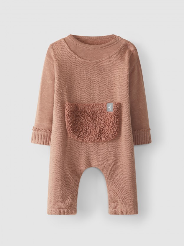 Ensemble avec poche en fourrure