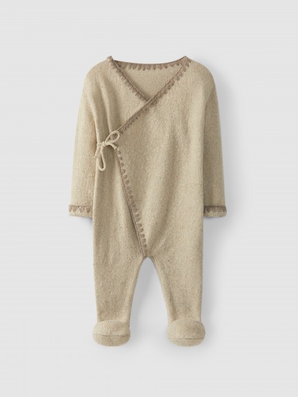 Babygrow croisé en maille tricotée