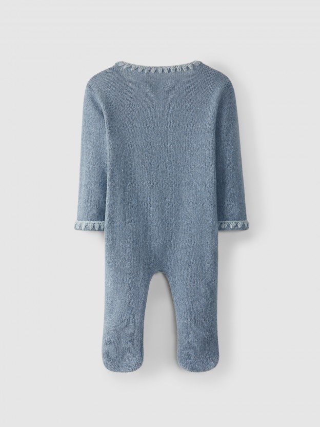 Babygrow croisé en maille tricotée