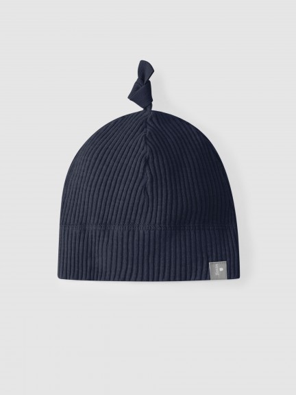 Ribbed jersey hat with knot
