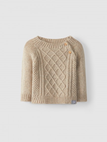 Knitted jumper, figure of eight rib stitch