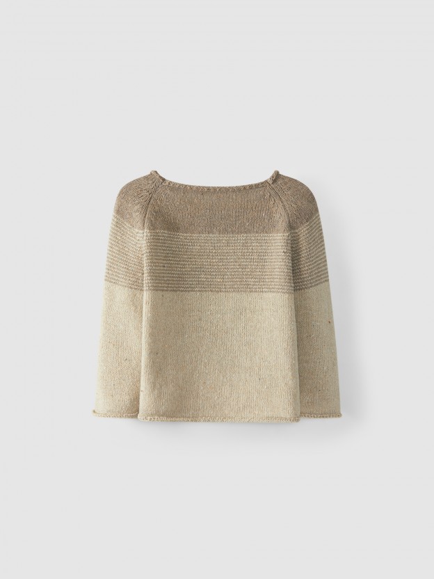 Pull tricoté en coton recyclé