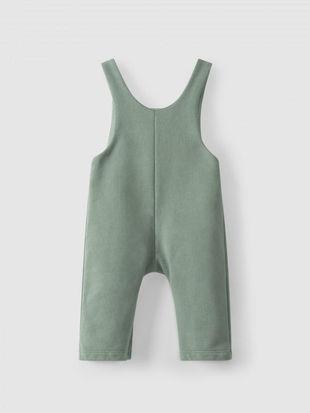 Plush dungarees with pocket