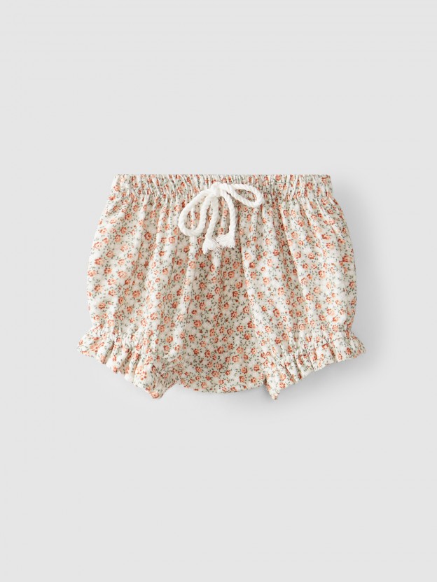 Organic micro-corduroy pull-up shorts
