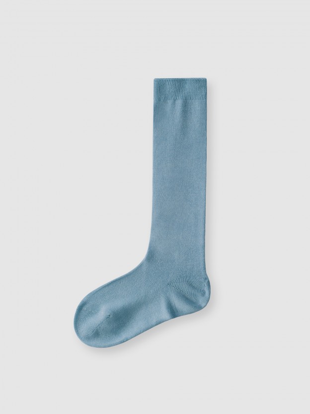 Plain stitch basic knee high socks Cndor