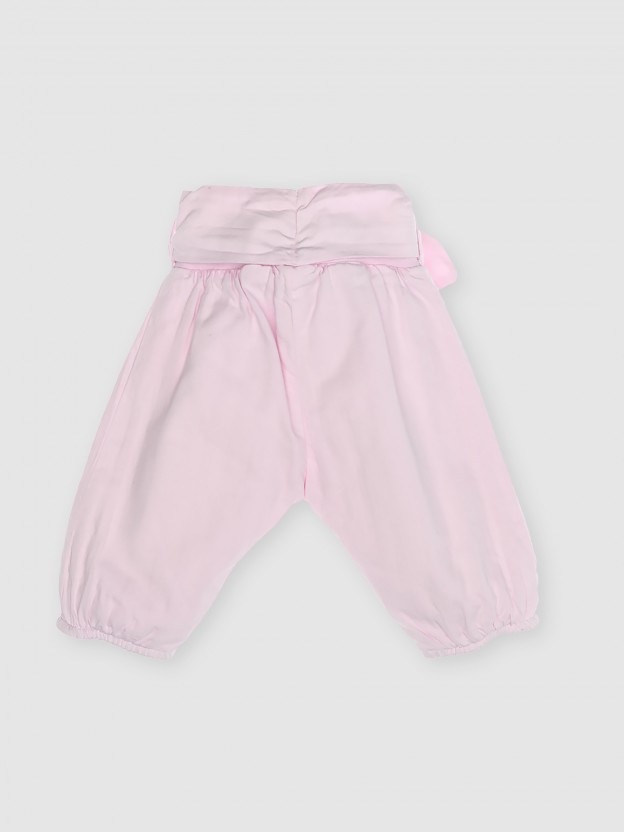 Cotton jersey trousers with bow