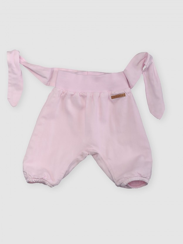 Cotton jersey trousers with bow