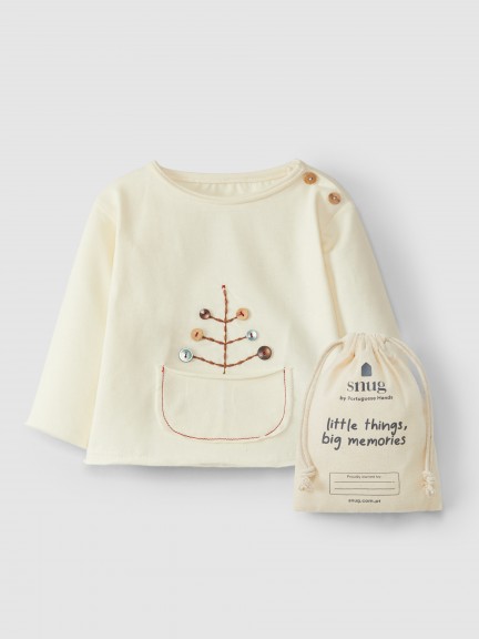 Longsleeve embroidered with gift bag