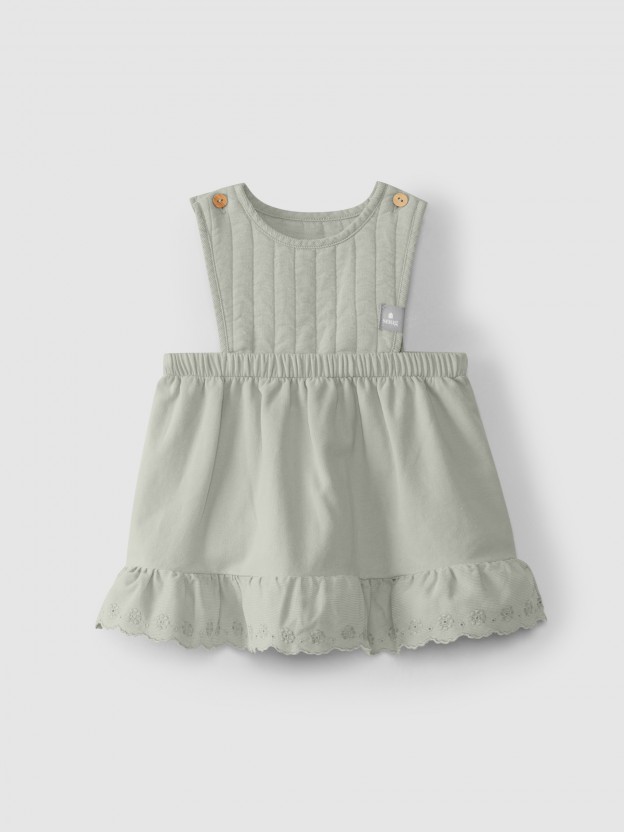 Robe en peluche avec broderie anglaise