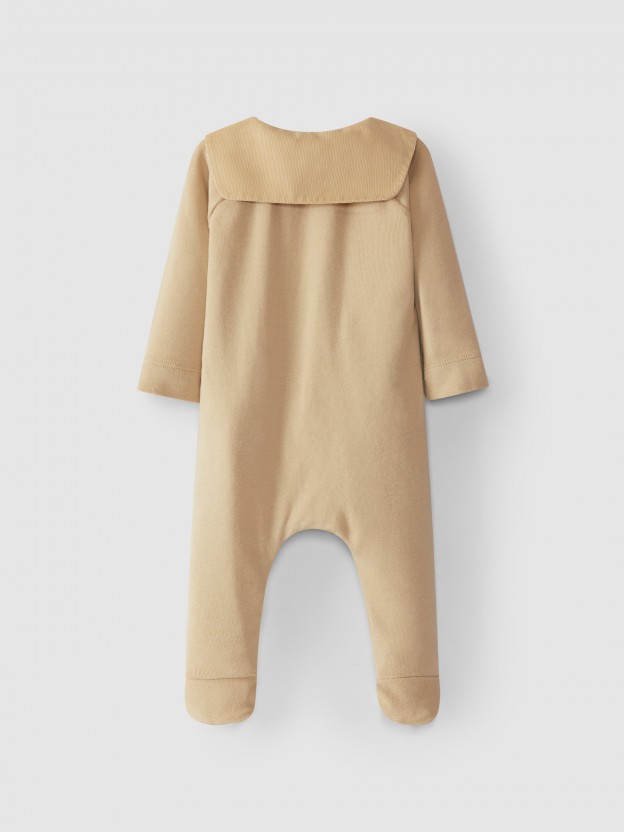 Babygrow  col en velours micro-cannel