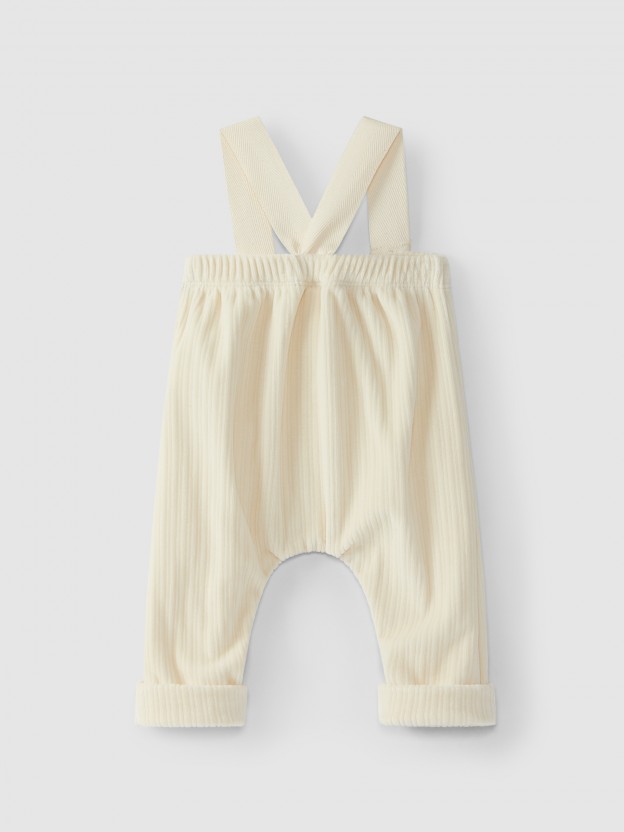 Dungarees in ribbed velvet jersey