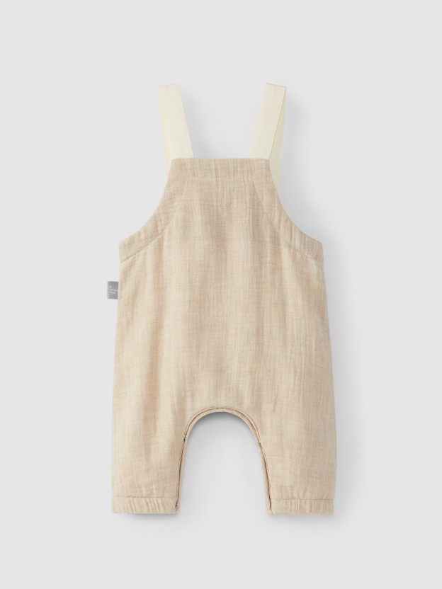 Dungarees in four-layer muslin