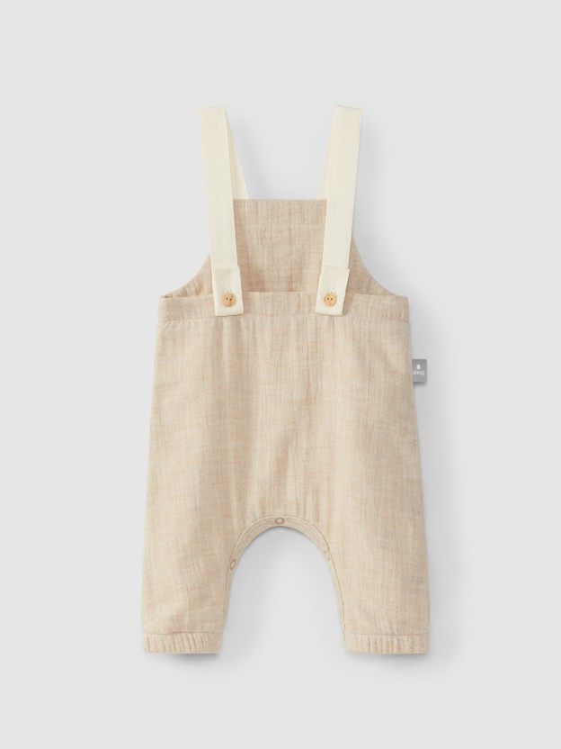 Dungarees in four-layer muslin