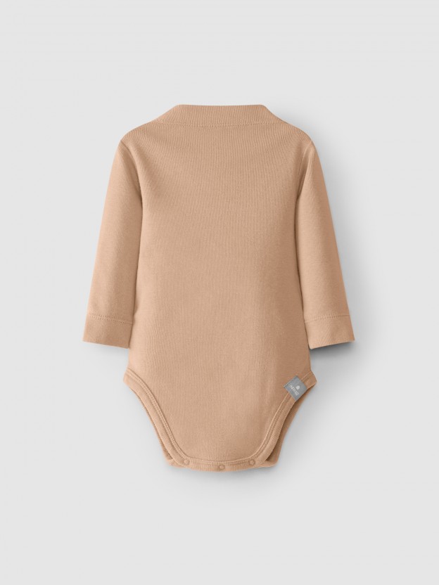 Bodysuit roll collar carded jersey