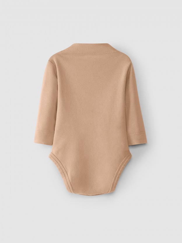 Bodysuit roll collar carded jersey