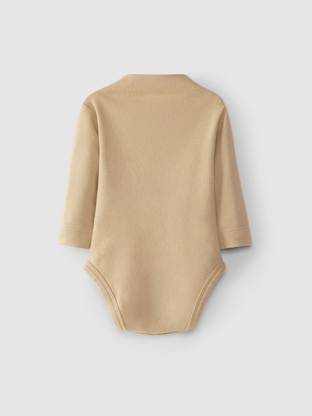 Bodysuit roll collar carded jersey