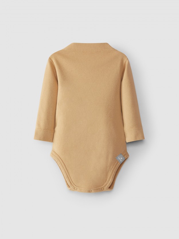 Bodysuit roll collar carded jersey