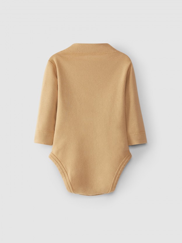 Bodysuit roll collar carded jersey