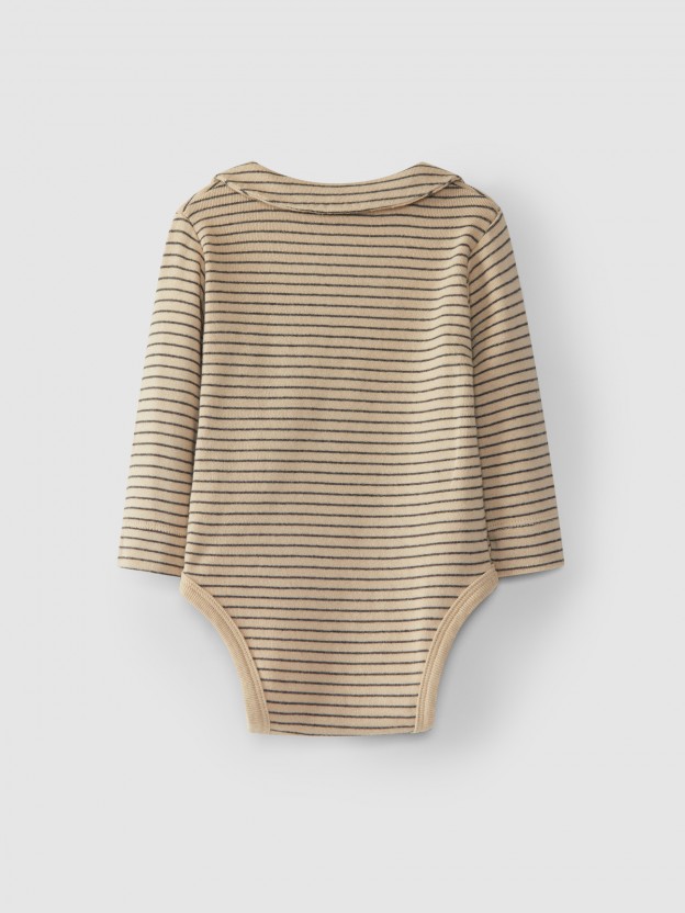 Bodysuit round neck in organic cotton